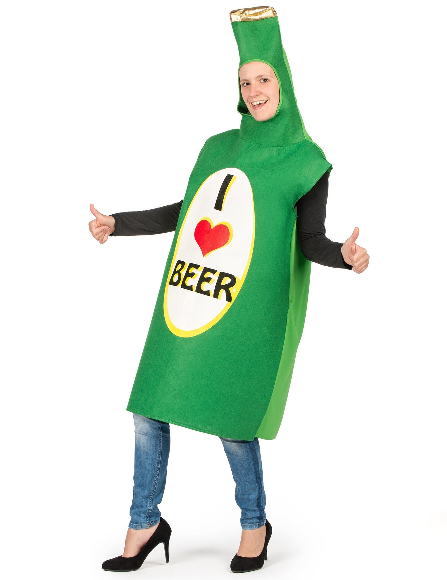 Kostum za steklenico z zeleno pivo odraslimi