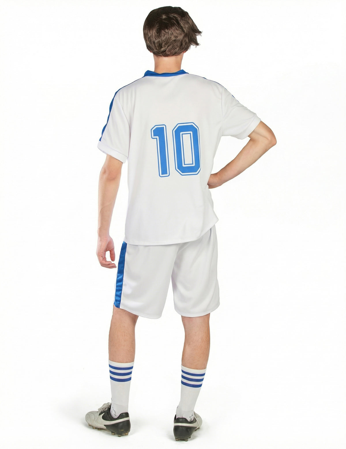 Vue de dos du déguisement de capitaine de football pour homme