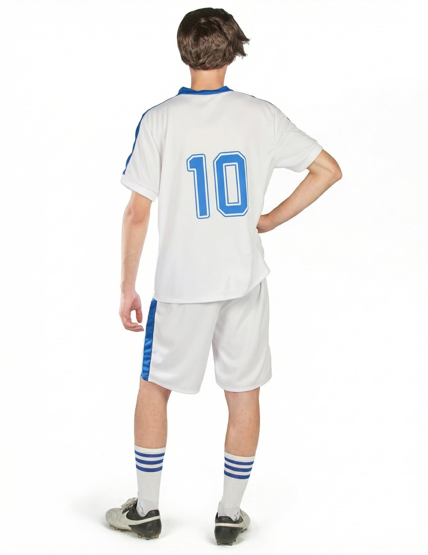 Vue de dos du déguisement de capitaine de football pour homme
