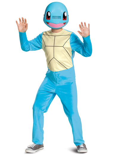 Déguisement Carapuce Pokémon™ classique pour enfant bleu et jaune avec masque