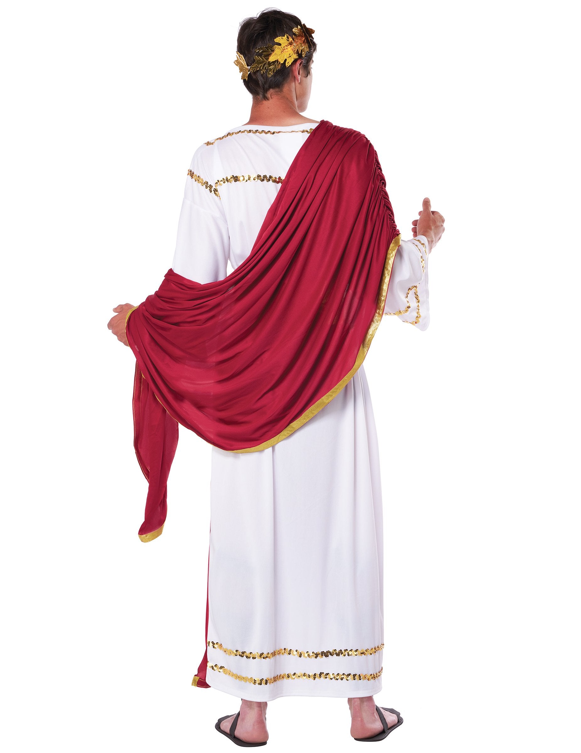 Vue de dos du déguisement de César pour homme