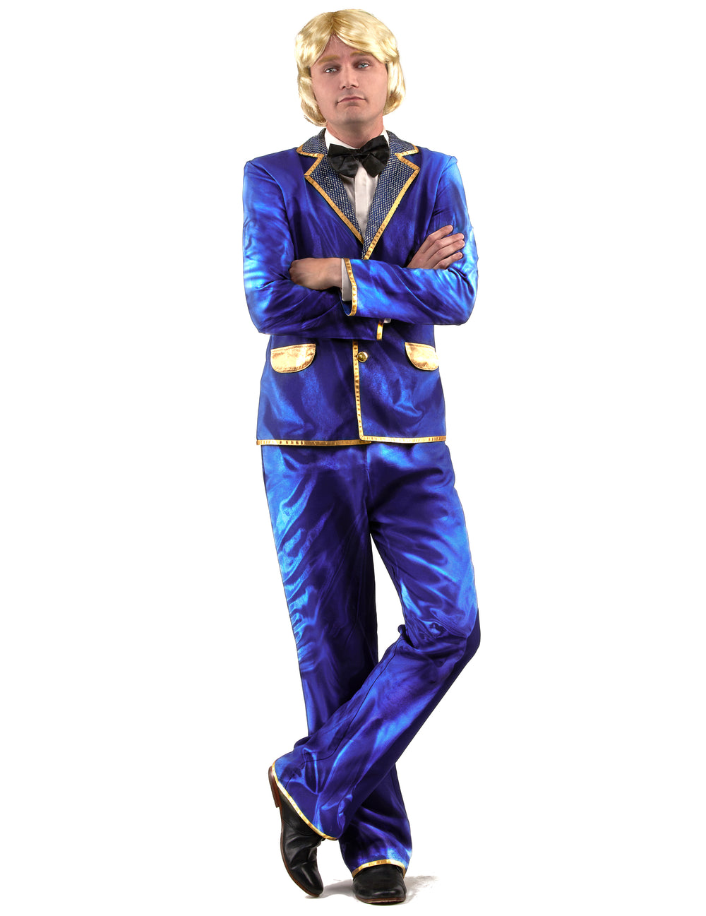 Vue d'ensemble du déguisement chanteur disco pour homme