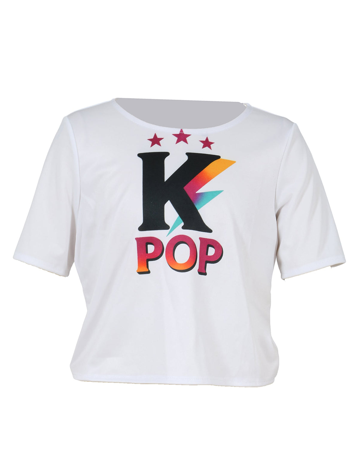 T-shirt blanc imprimé K POP du déguisement chanteuse Kpop