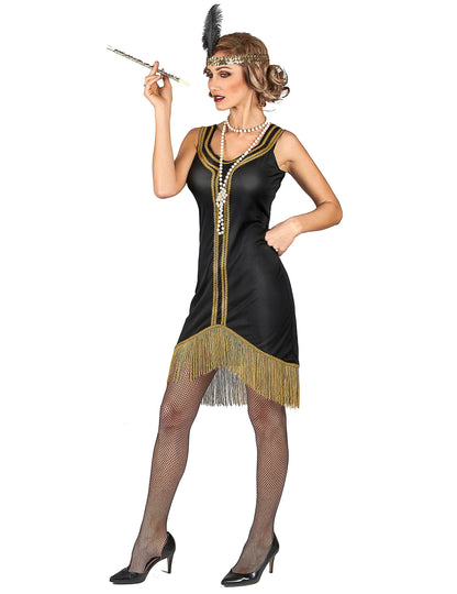 Črni in zlati kostum Charleston z ženskami