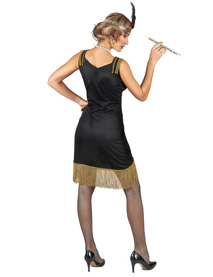 Črni in zlati kostum Charleston z ženskami