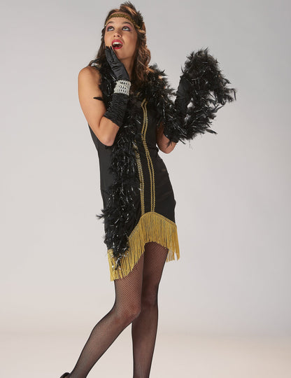 Črni in zlati kostum Charleston z ženskami