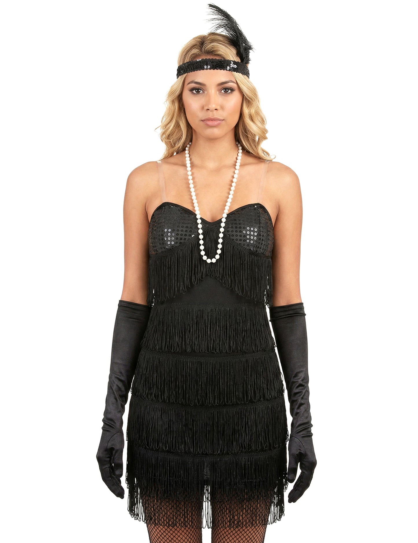 Seksi črni kostum charleston črna