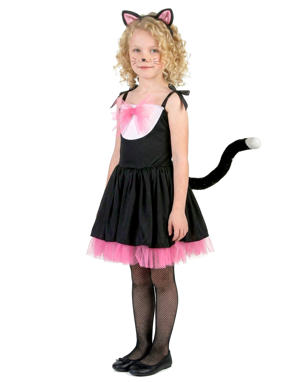 Vue de profil du déguisement de chat pour fille