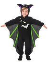 Déguisement chauve-souris volante pour enfant noir avec ailes grises et vertes