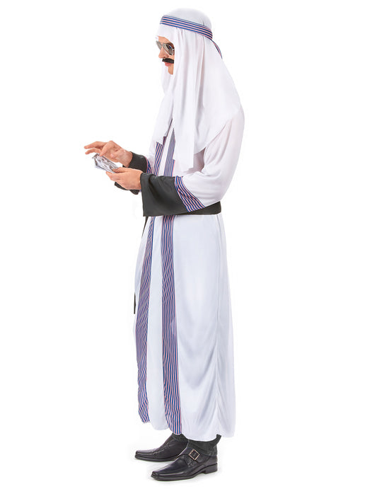 Vue de profil du déguisement de cheikh arabe pour homme