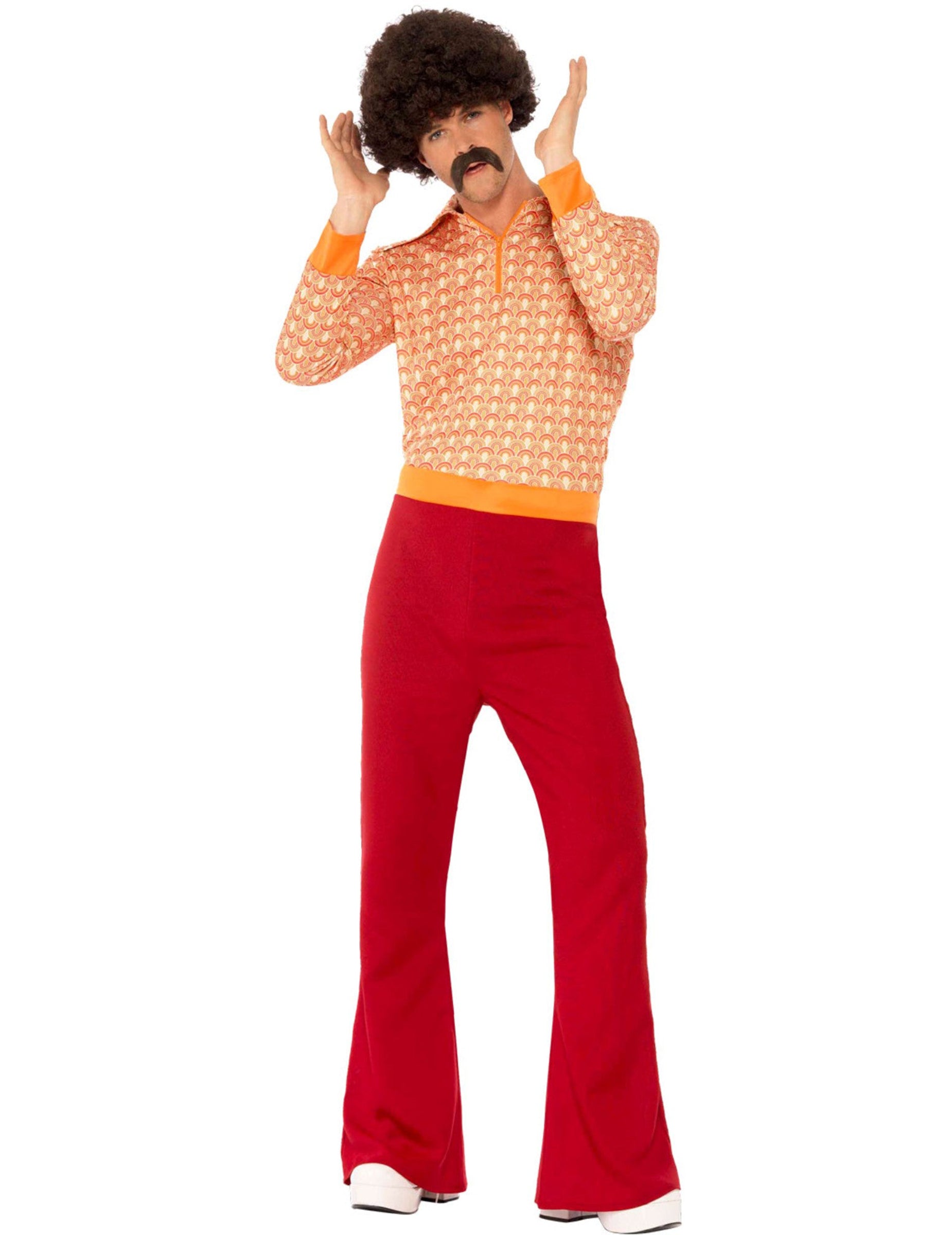 Sprednja stran šik kostuma iz 70-ih let za moške