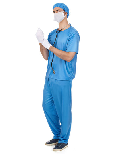 Vue de profil du déguisement de chirurgien pour homme