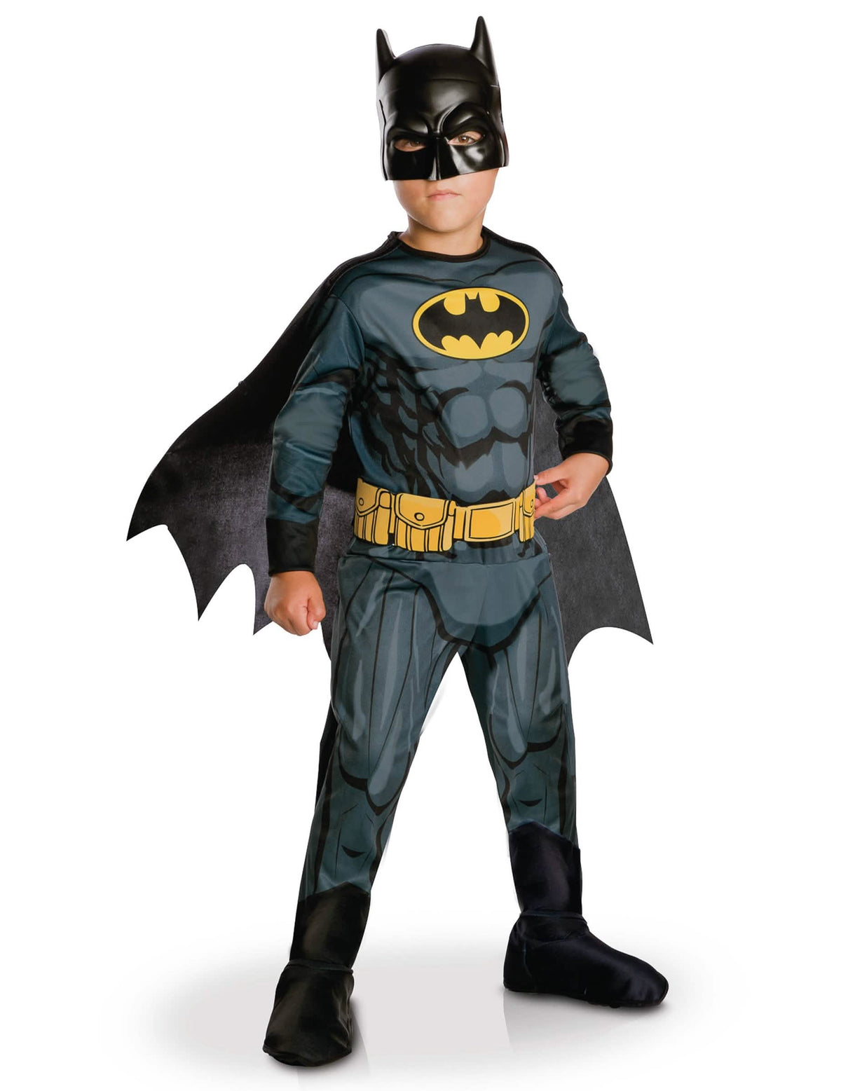 Klasičen kostum Batman Justice League™ za deček siva in črna s pelerino in masko