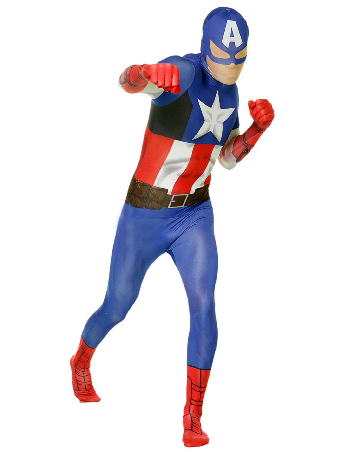 Klasični kapetan America Morphsuits za odrasle preobleke