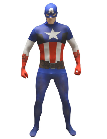 Klasični kapetan America Morphsuits za odrasle preobleke