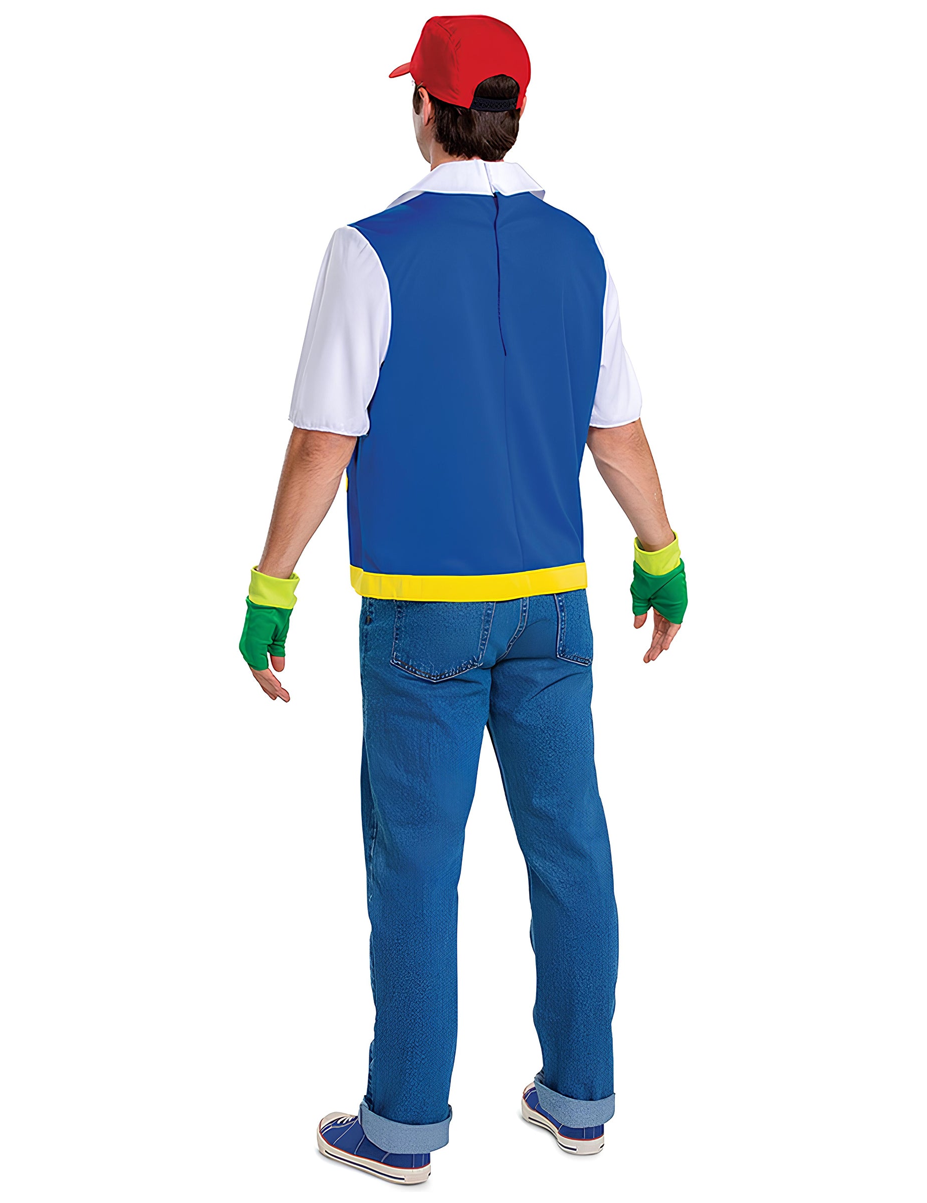 Vue de dos du déguisement classique Sacha Pokémon pour adulte