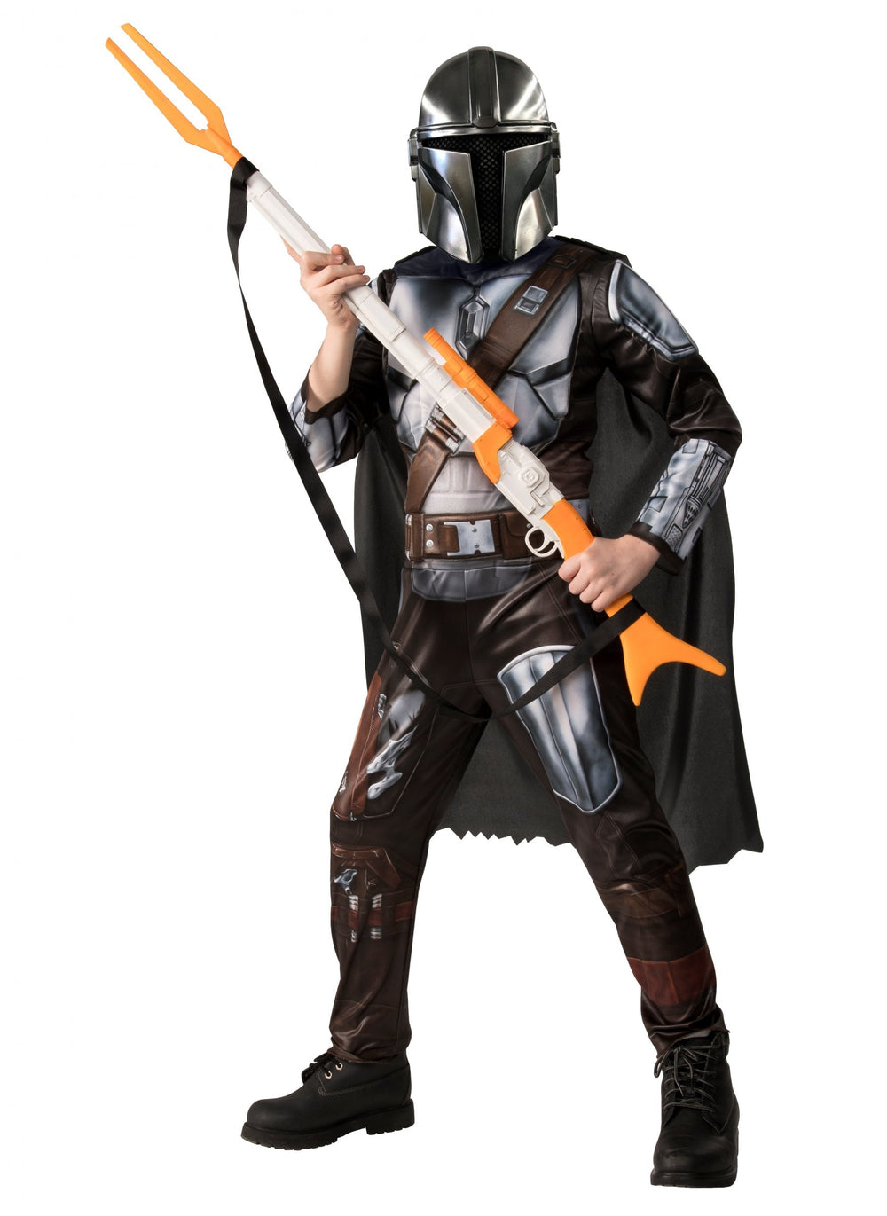 Déguisement classique Star Wars The Mandalorian pour enfant argenté et marron avec masque