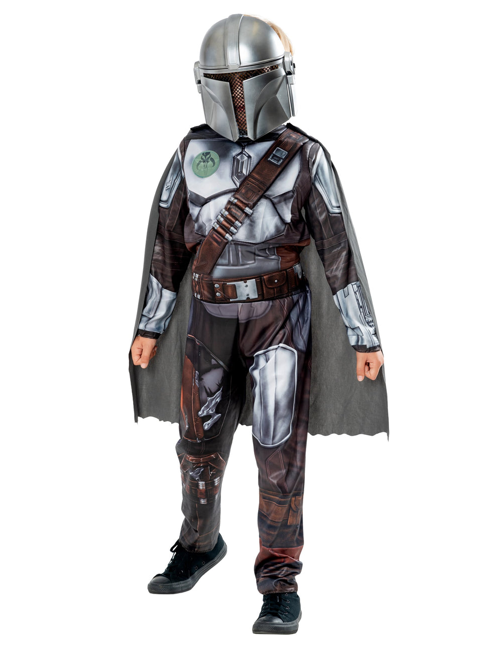Vue de face du déguisement classique Star Wars The Mandalorian pour enfant