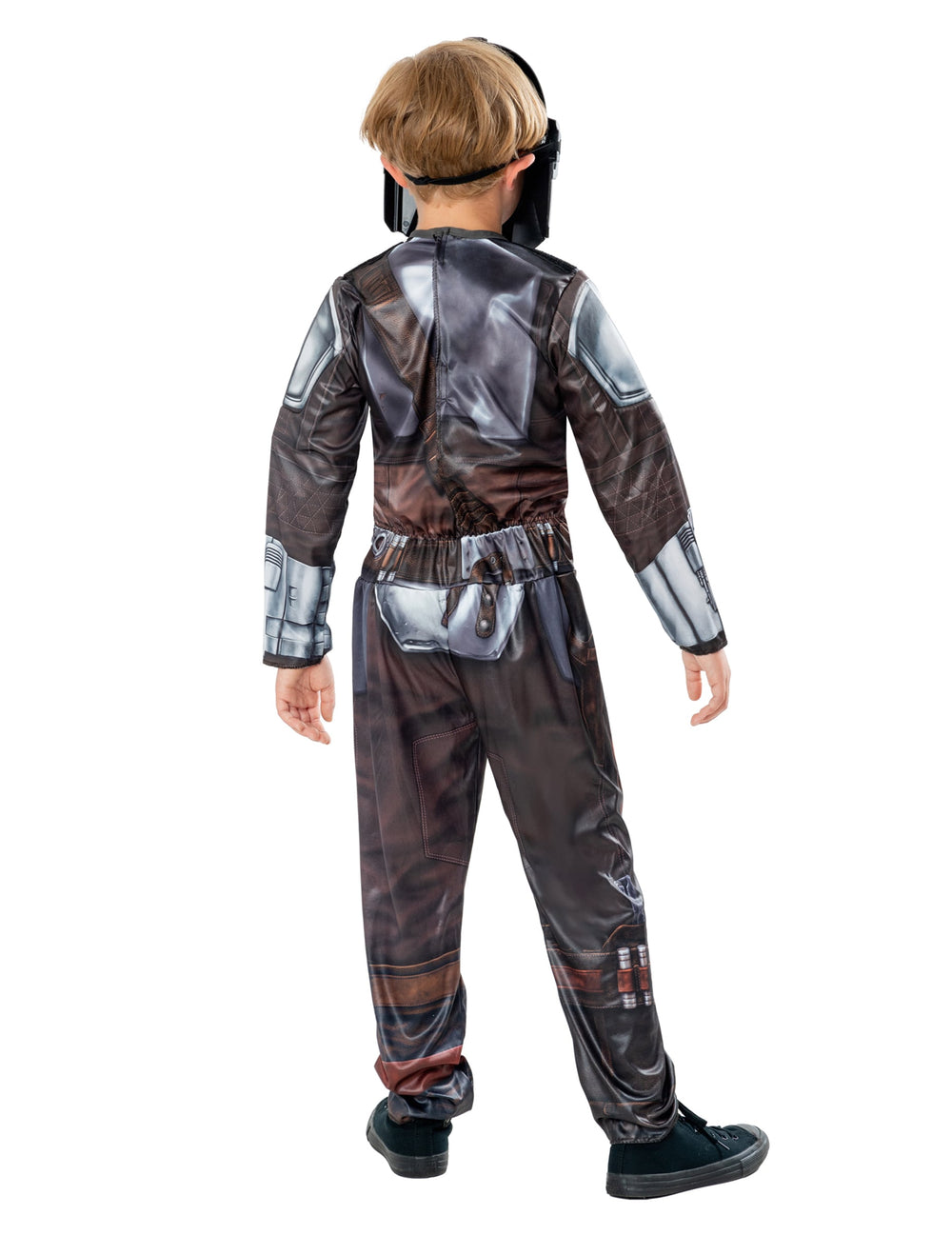 Vue de dos du déguisement classique Star Wars The Mandalorian pour enfant