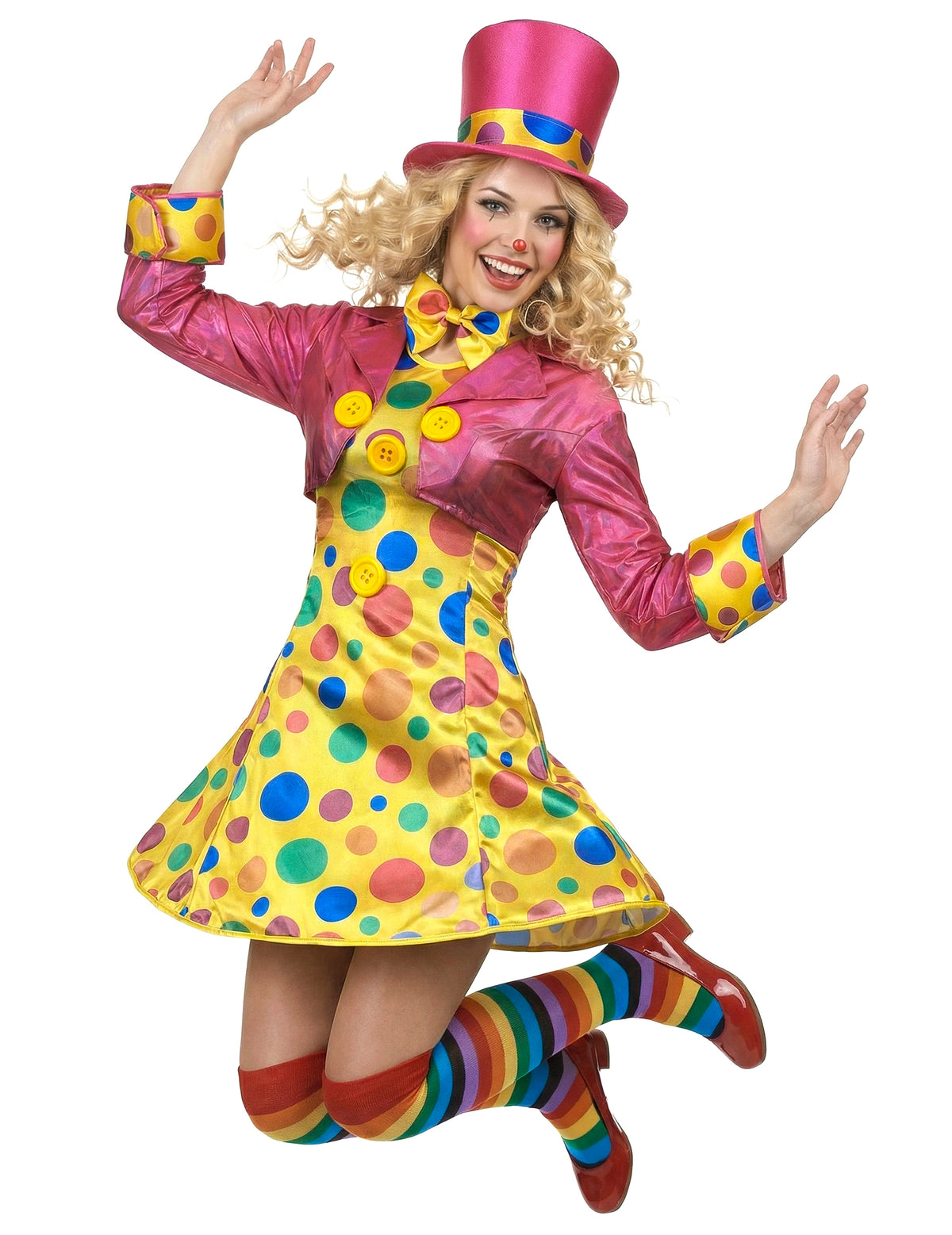Vue d'ensemble du déguisement clown amusant pour femme