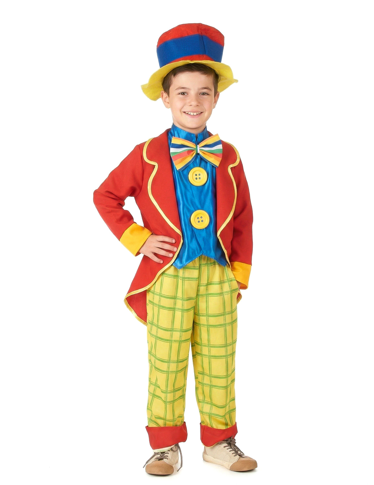 Vue de dos du déguisement clown amusant pour garçon