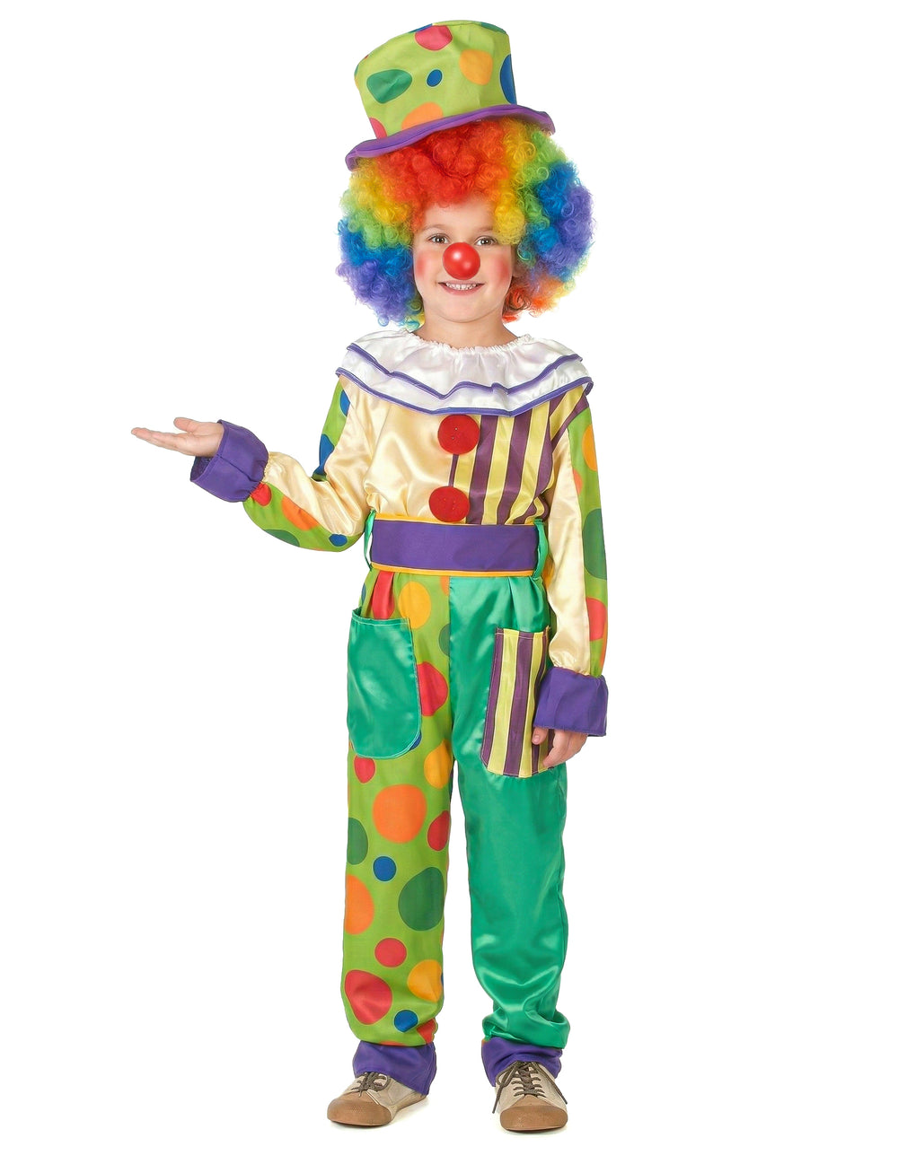 Vue de dos du déguisement de clown bariolé