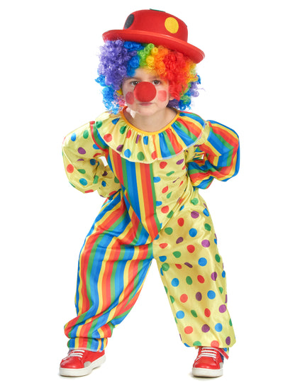 Pogled na barvito klovnovsko oblačilo za otroke