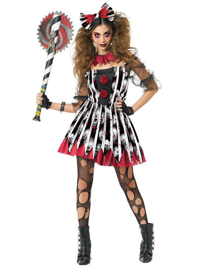 Ženski luksuzni nori klovnski kostum