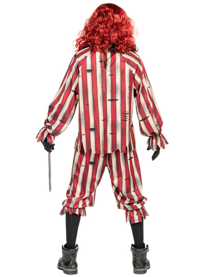 Vue de dos du déguisement de clown démoniaque luxe pour adulte