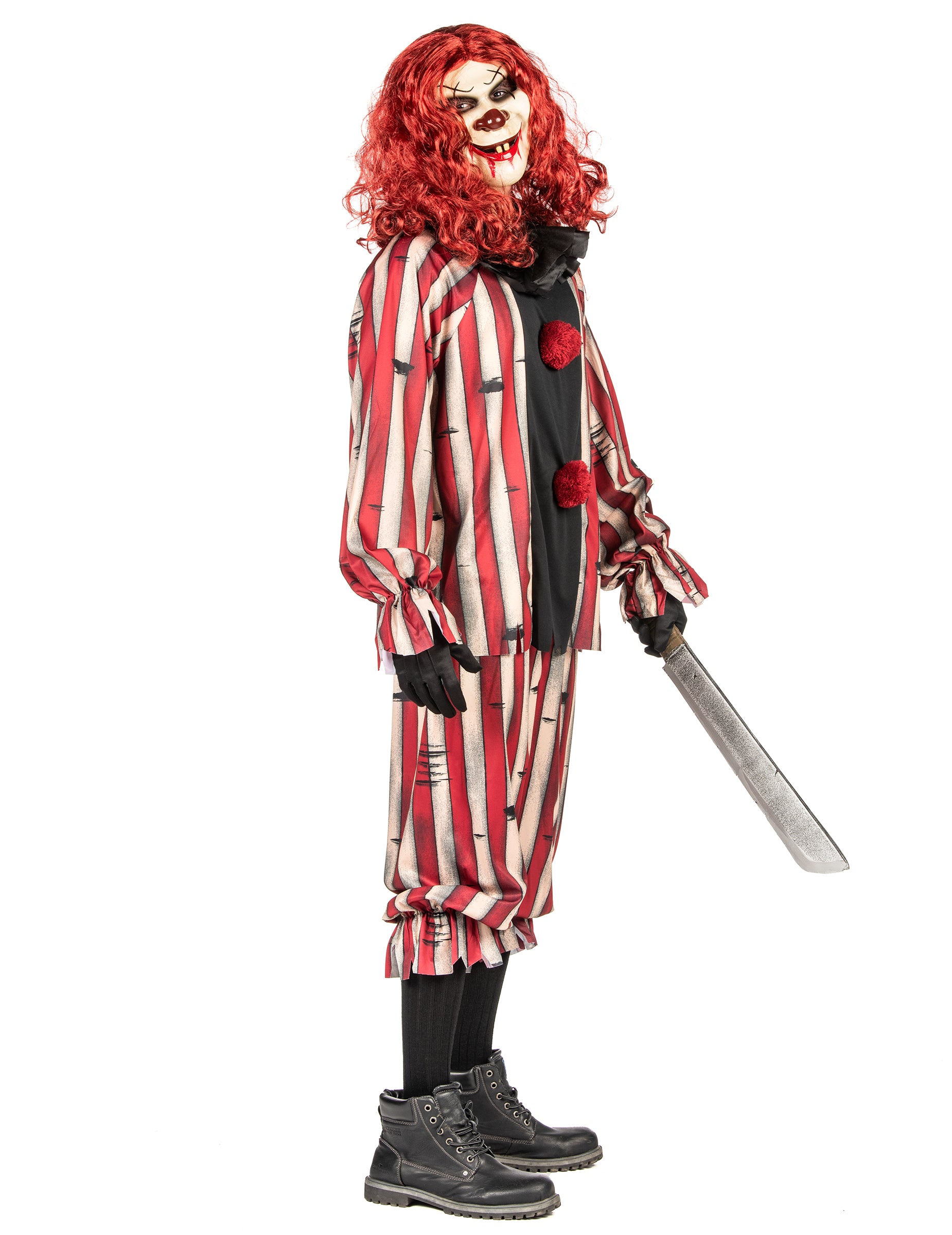 Vue de trois-quarts du déguisement de clown démoniaque luxe pour adulte