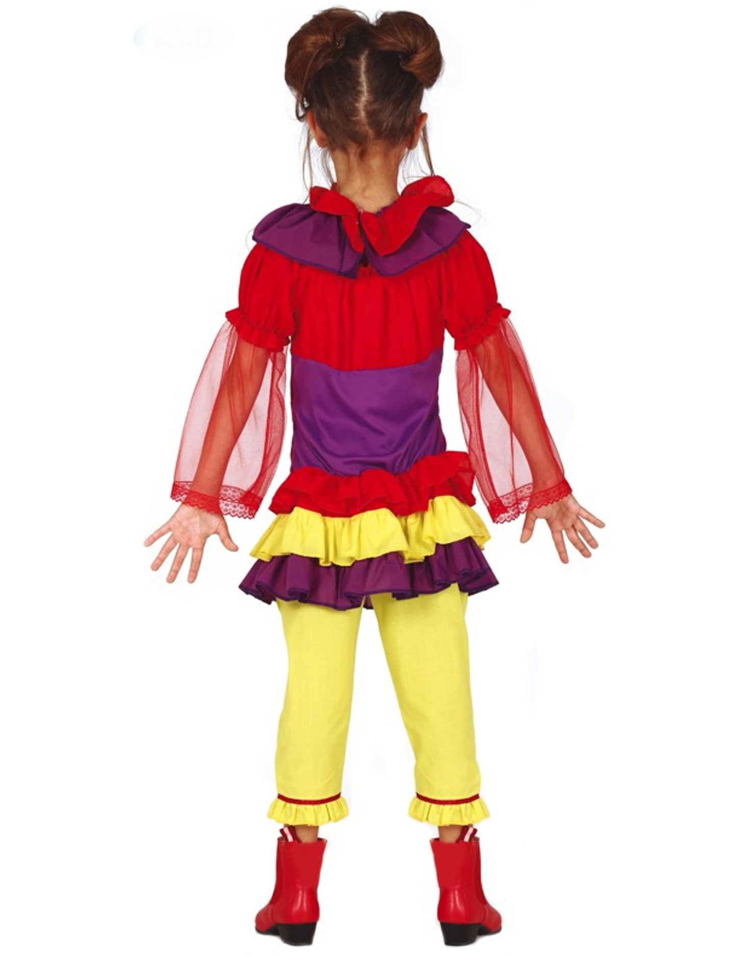 Večbarvna deklica z večbarvnimi kostum Maléfic Clown