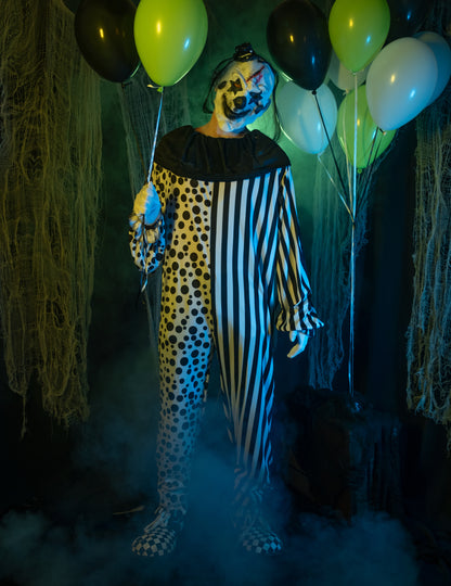 Odrasli črno -beli pošastni klovnski kostum