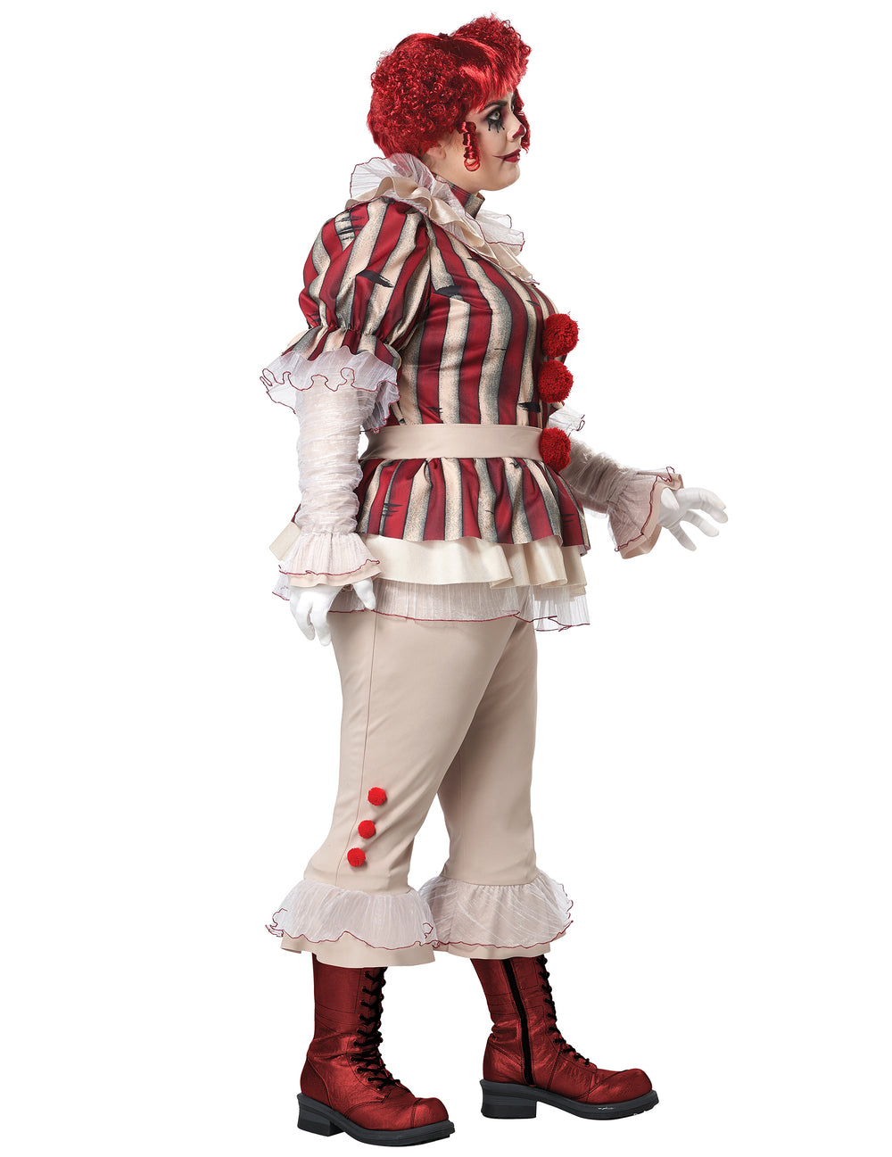 Vue de profil du déguisement de clown psycho luxe pour femme