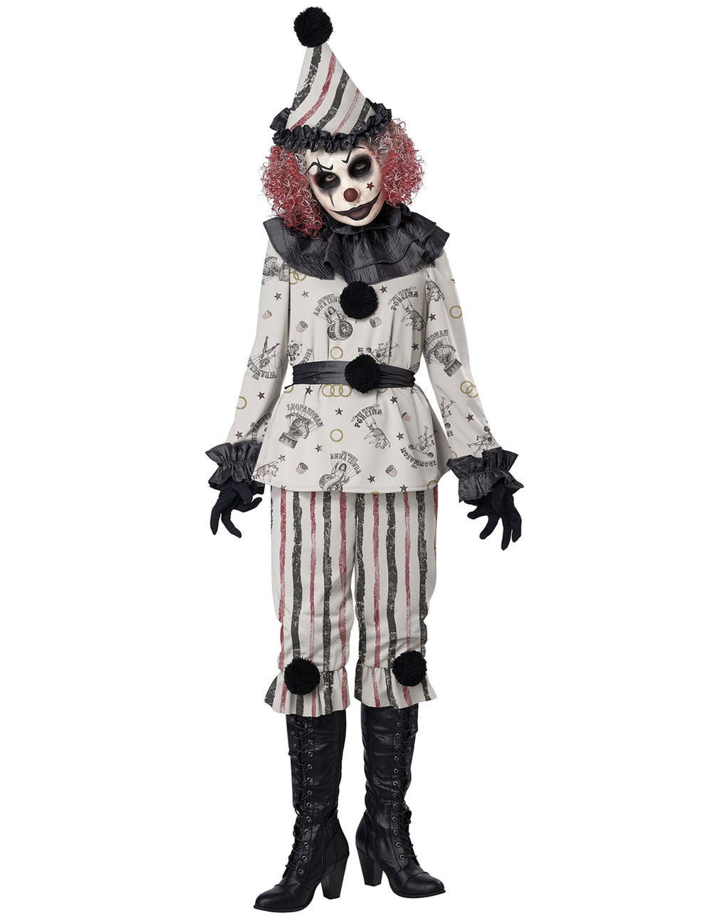 Vue d'ensemble du déguisement de clown sinistre luxe pour femme