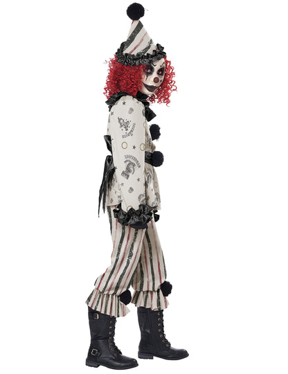 Vue de profil du déguisement de clown sinistre luxe pour enfant