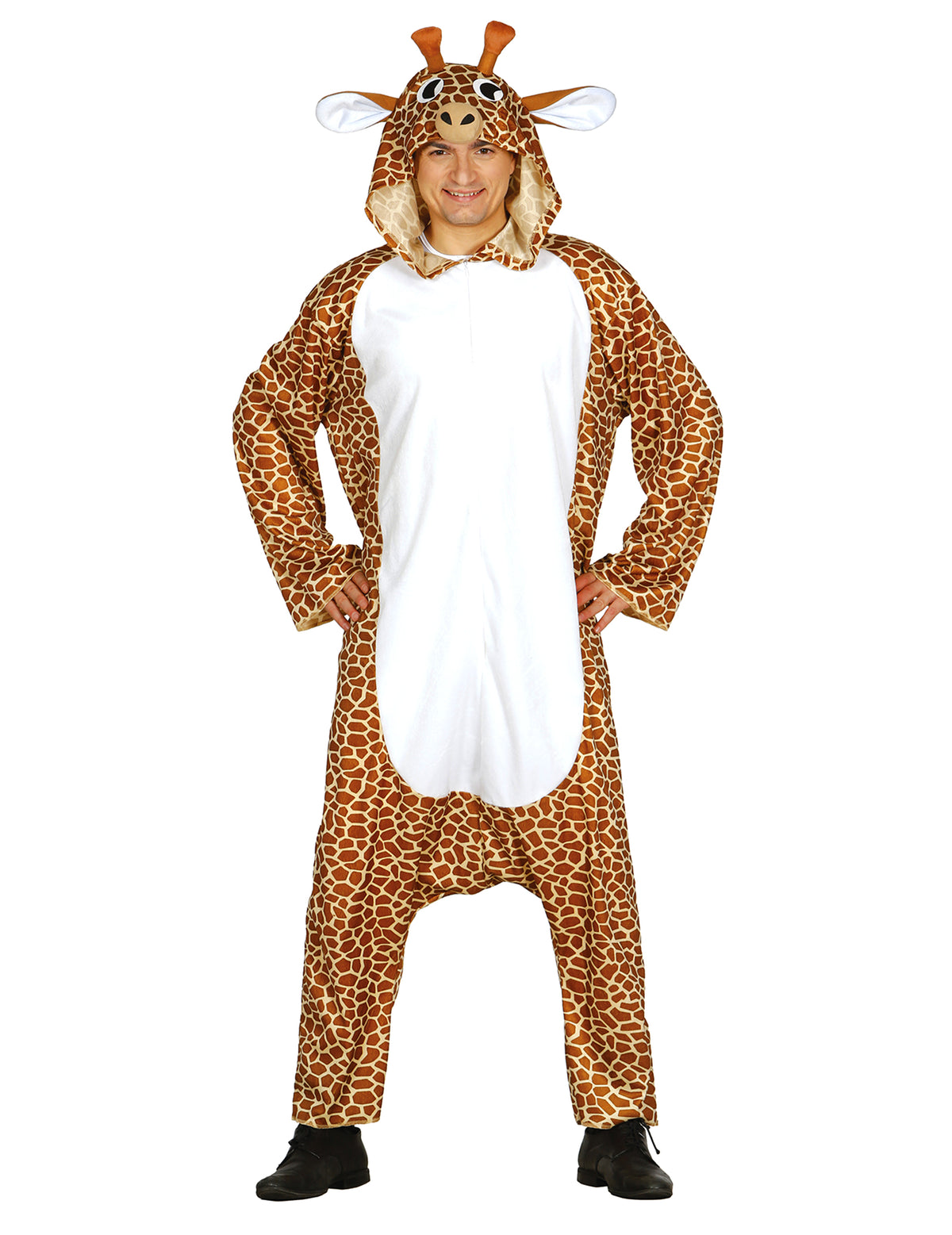 Vue de face du déguisement combinaison girafe