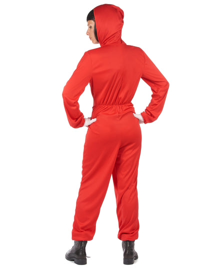 Déguisement combinaison voleur rouge adulte