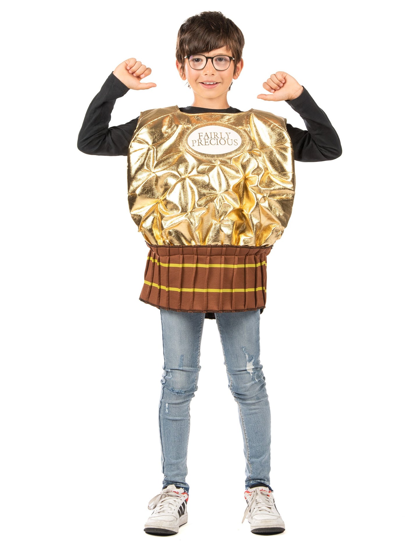 Otroški kostum iz zlatih bonbonov