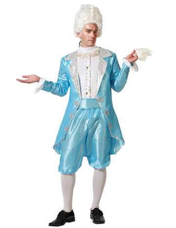 Déguisement courtisan bleu homme