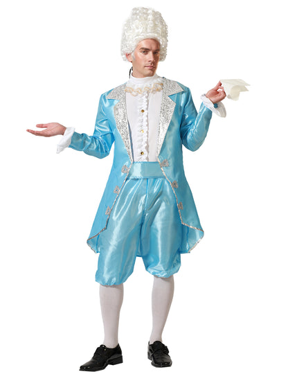 Déguisement courtisan bleu homme