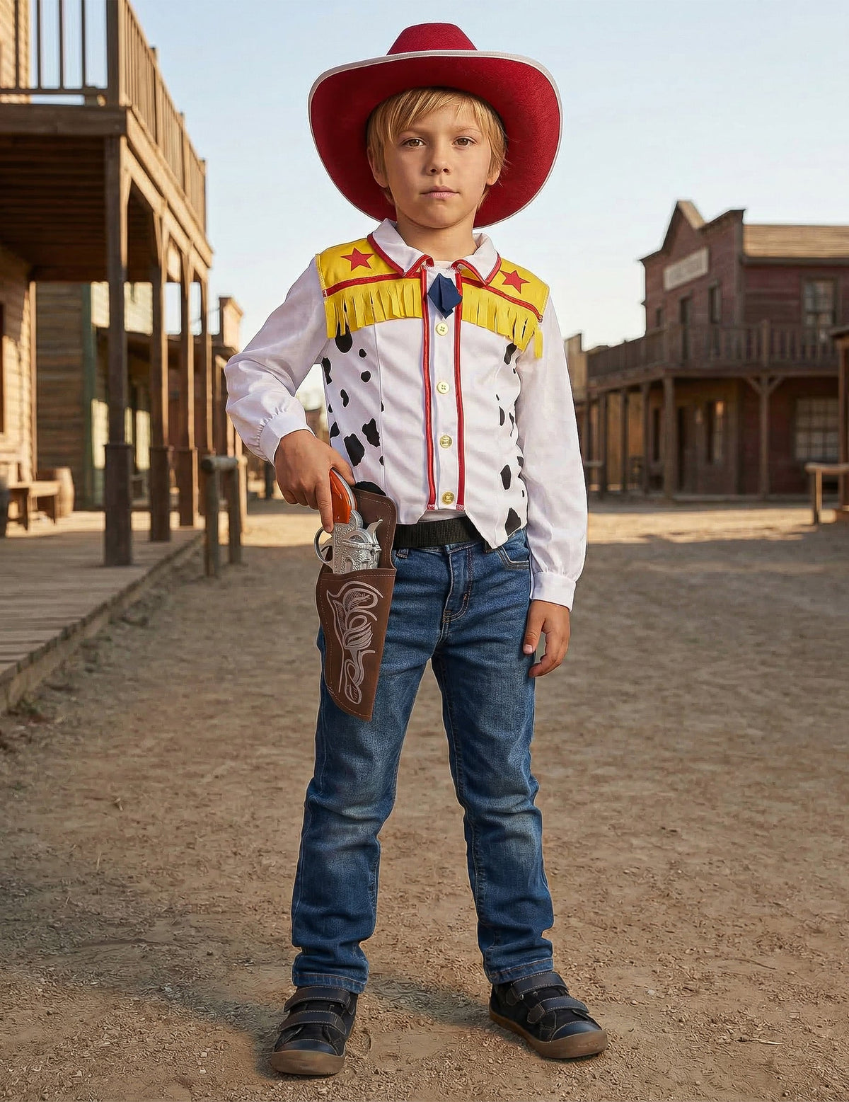 Vue de face du déguisement cowboy pour garçon