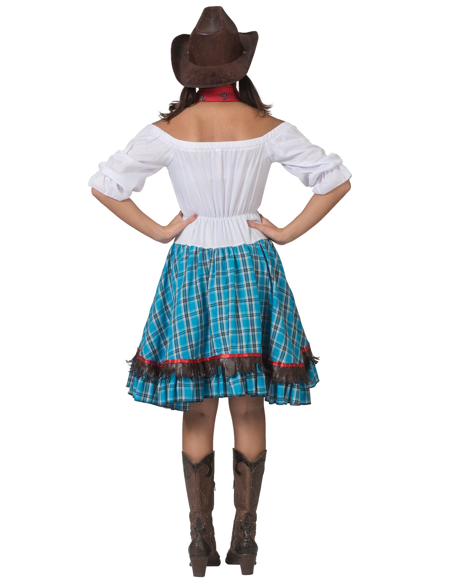 Prekrivanje ženskega modrega kavbojka