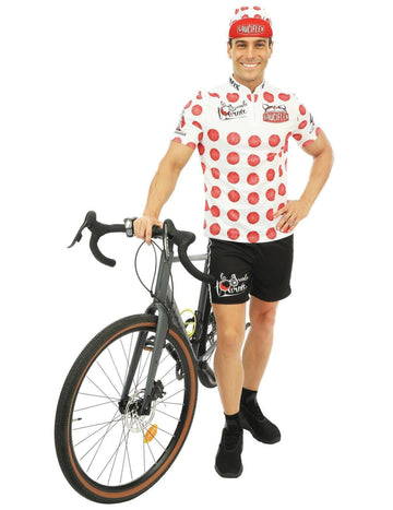 Moški beli in rdeči kolesarski kostum Sauciflex