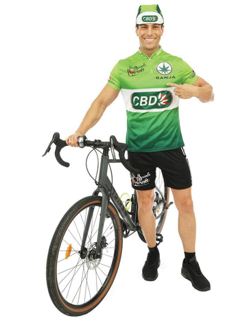 Zeleni kostum za kolesarjenje CBD za moške
