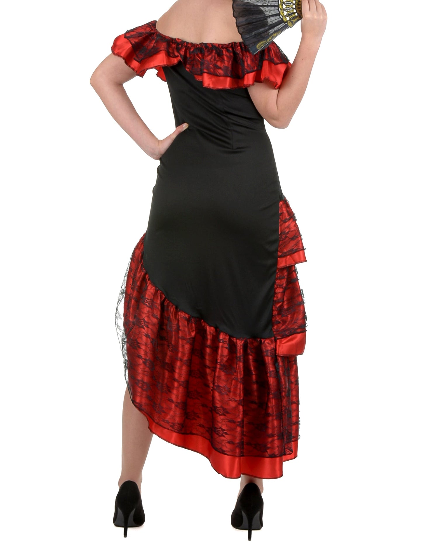 Déguisement danseuse de flamenco femme rouge et noir