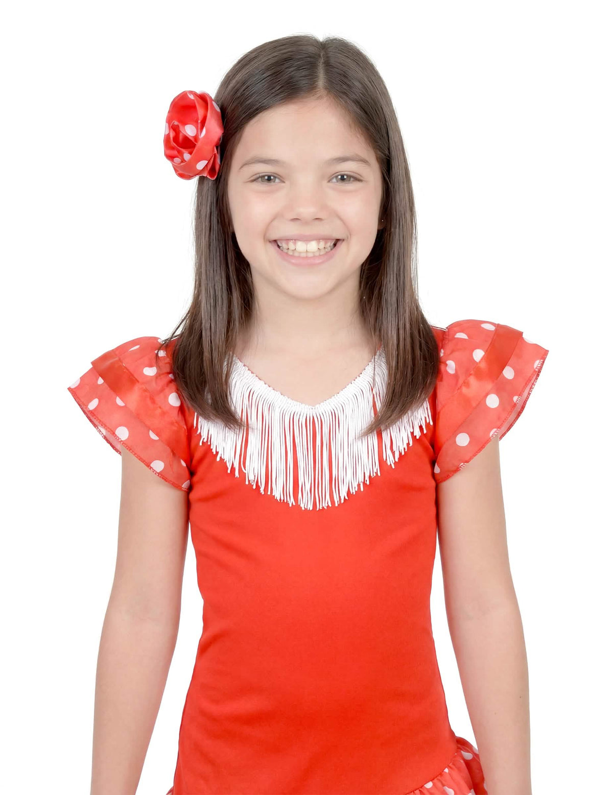 Pogled od pasu navzgor na kostum plesalke flamenka