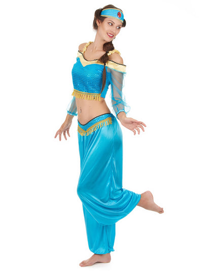 Ženska modra in zlata plesalka