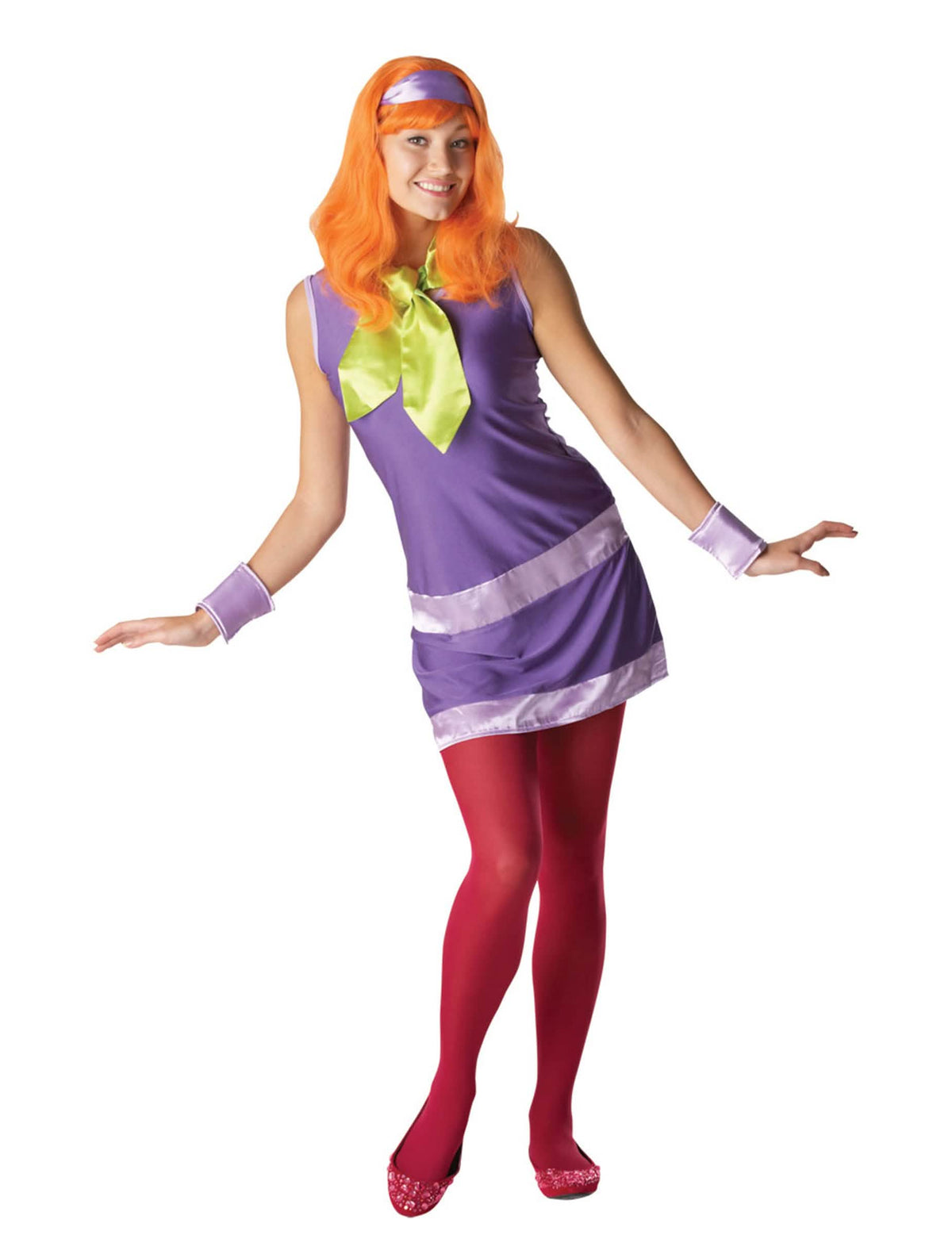 Preobleka Daphné Scooby-doo™ za ženska vijolična z zelenim šalom in rdečo lasuljo