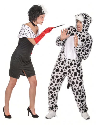Par kostum Cruella in njen dalmatinec