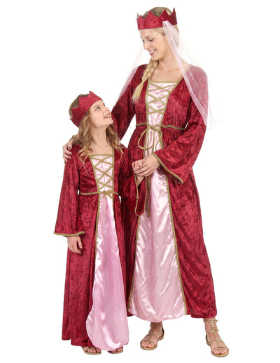 Kostum za duo srednjeveška kraljica mama in hči